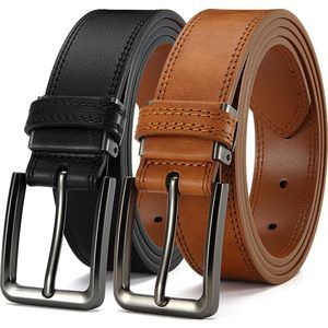 Men's Leather Belt - 1 3/8" Genuine Cowhide Dress Belt For Work, With🐰